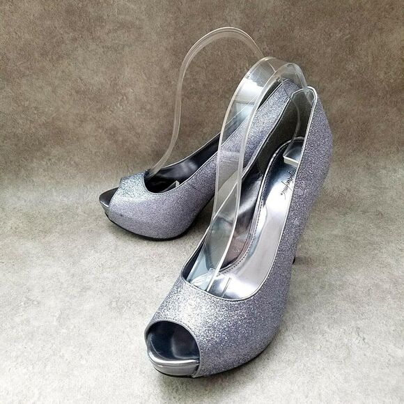 Jacqueline Ferrar Womens Sz 10 M Purple Slip On Peep Toe 5" Heels Pumps Platform - Picture 7 of 10